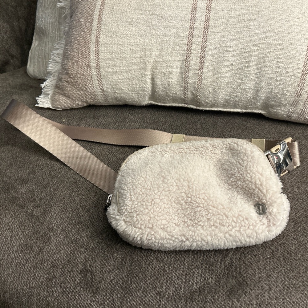 Lululemon Athletica Cream Sherpa Crossbody Bag